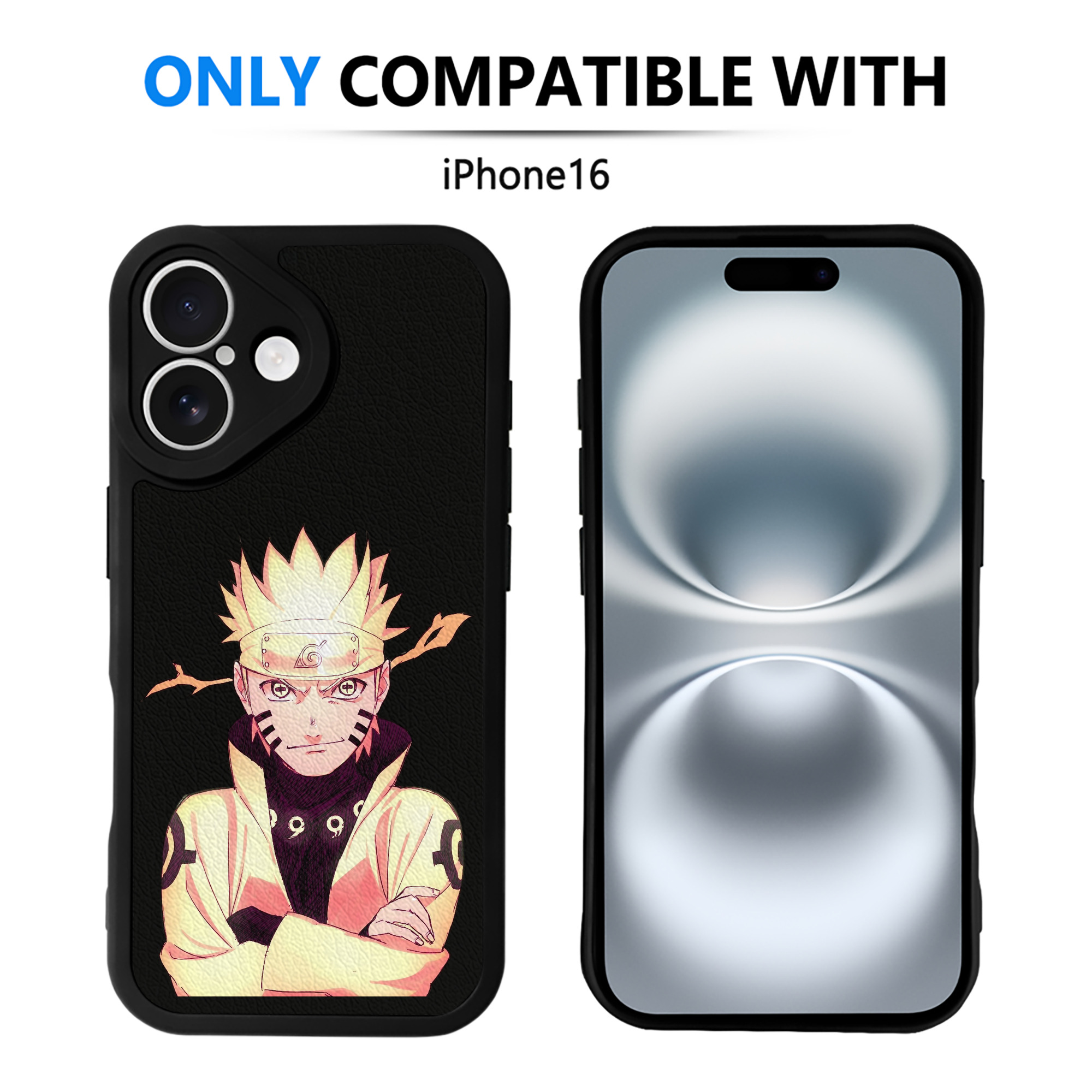 （画像用） NARUTO -ナルト- うずまき ナルト Uzumaki Naruto 【iPhone 16シリーズ対応】シリコンスマホケース（レザー調） 材質：シリコン